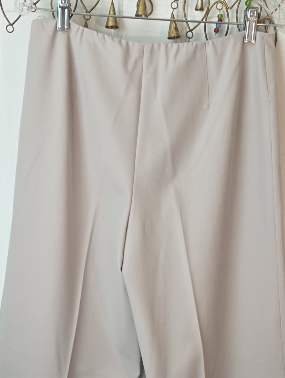 Ralph Lauren Black Label Wide-Leg Trousers Womens 10 Light Gray Stretchy Wool - Picture 6 of 12